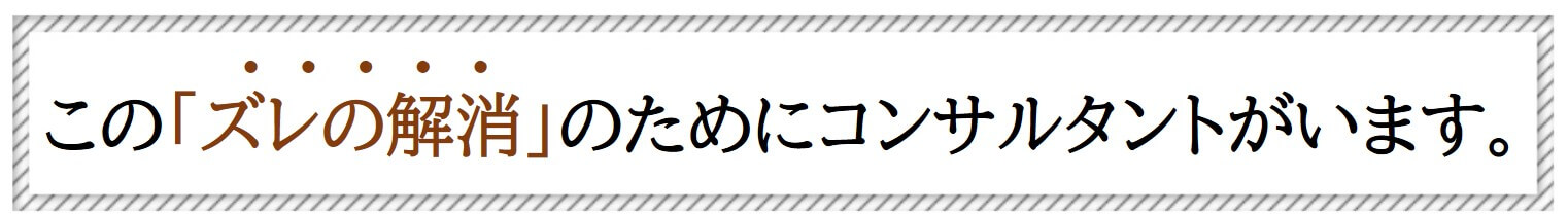 ズレはコンサルタントに任せなさい